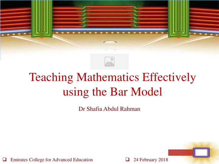 Effective Mathematics Teaching with Bar Modeling