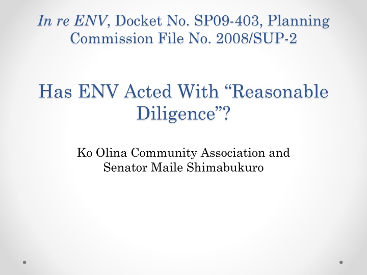 Compliance Evaluation of ENV's Diligence in Landfill Site Selection Process