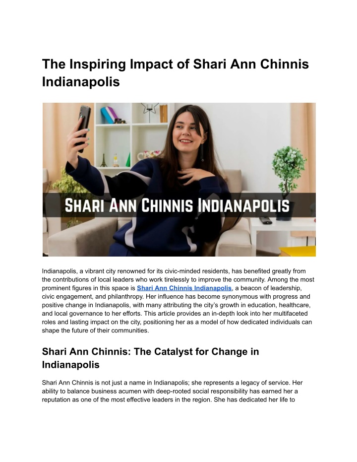 the inspiring impact of shari ann chinnis n.w