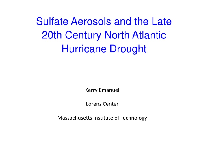 North Atlantic Hurricane Drought and Aerosol Impact
