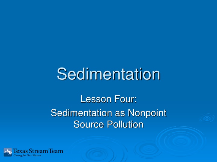 Sedimentation as Nonpoint Source Pollution in Aquatic Ecosystems