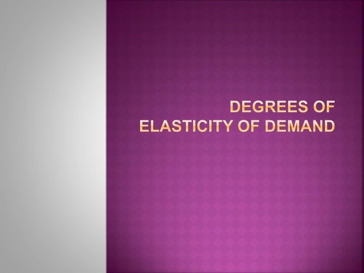 Degrees of Elasticity of Demand