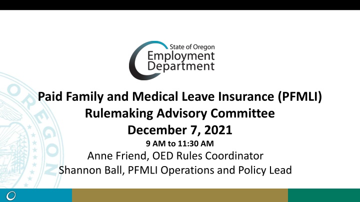 PFMLI Rulemaking Advisory Committee - Batch 2 Draft Rules Review Meeting