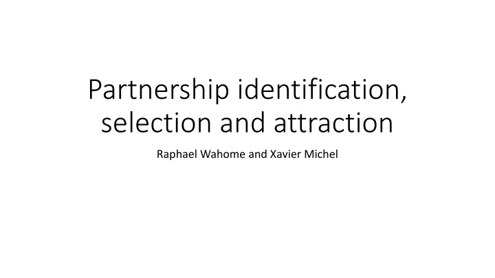 Effective Strategies for Partnership Identification and Attraction