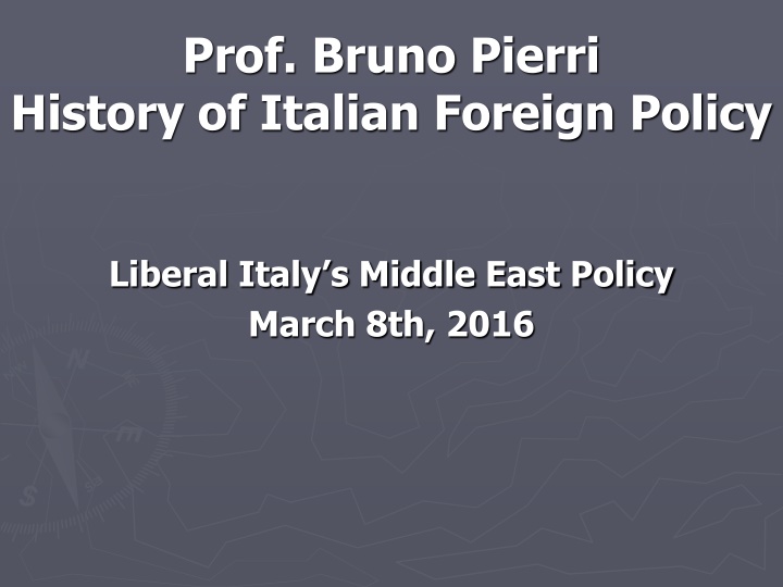 Italian Foreign Policy in the Middle East: Historical Perspectives