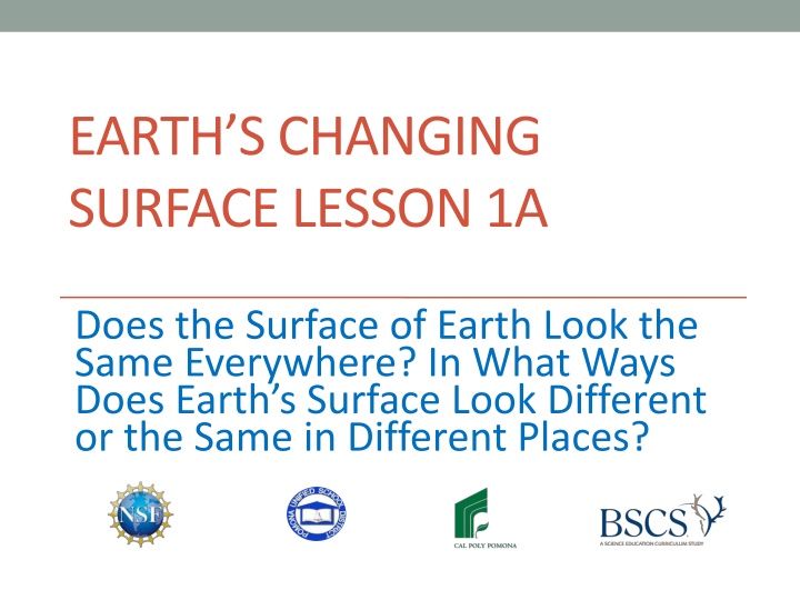 Earth's Changing Surface: Landforms and Geography
