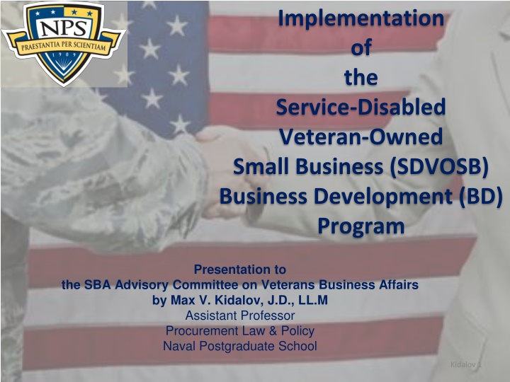 Implementation of SDVOSB Business Development Program Presentation