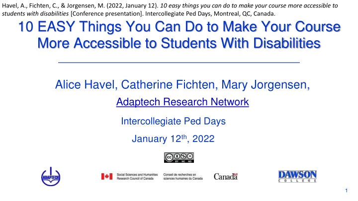 Enhancing Course Accessibility for Students with Disabilities