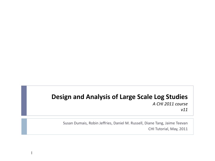 Overview of Large Scale Log Studies in HCI