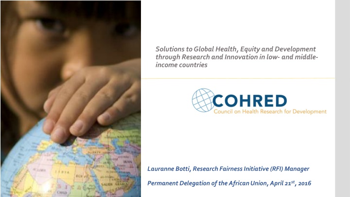 Promoting Global Health Equity Through Research and Innovation