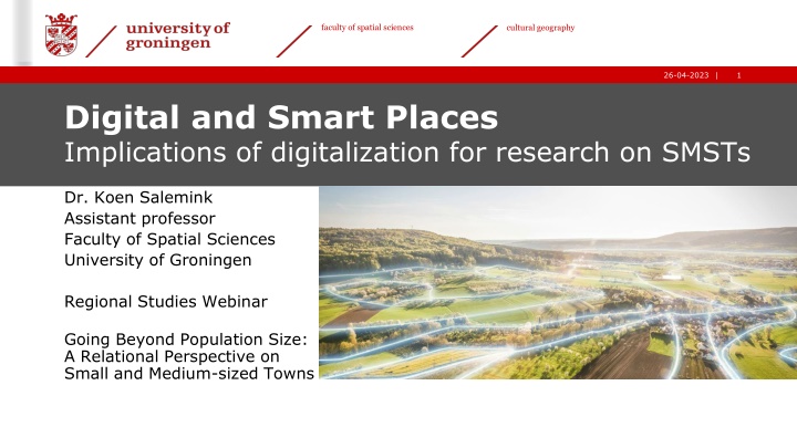 Digitalization Impacts on Smart Places: A Focus on Small and Medium-sized Towns