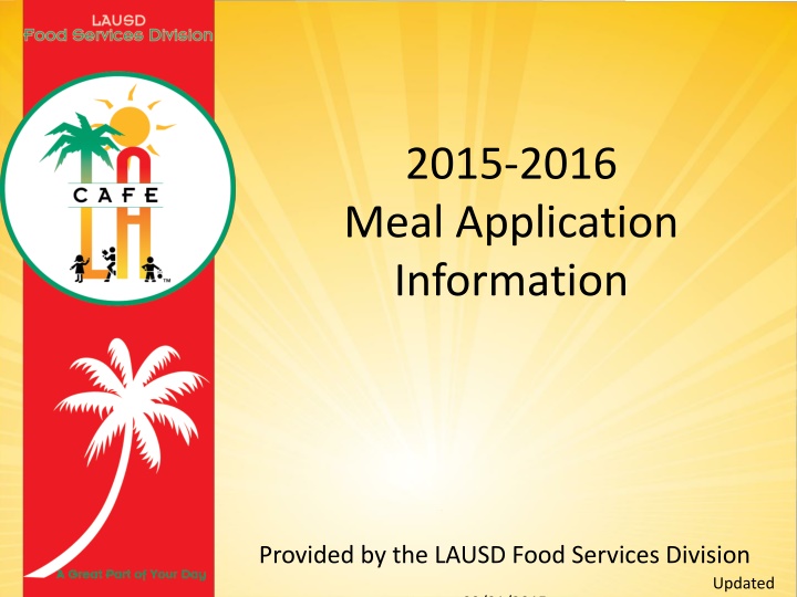 LAUSD Meal Application Information 2015-2016
