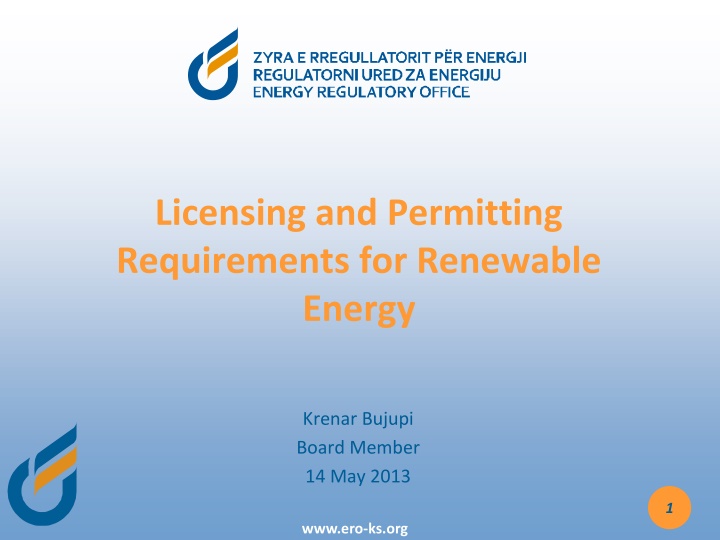 Renewable Energy Licensing and Permitting Requirements Overview