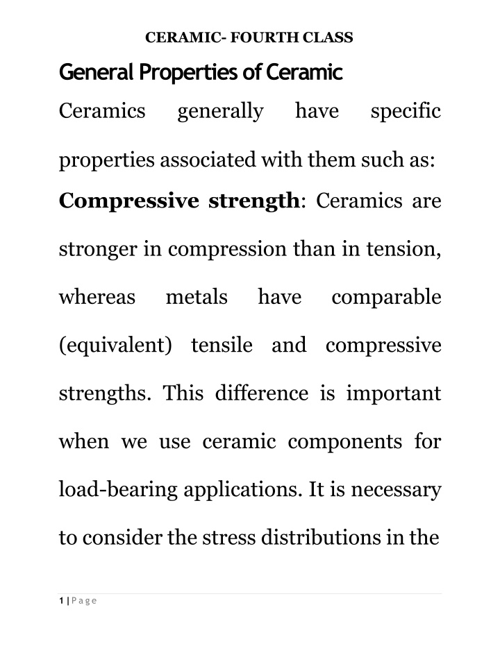 Ceramic Properties: Strength, Brittle Behavior, and More