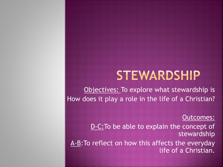 Stewardship and Christian Responsibility