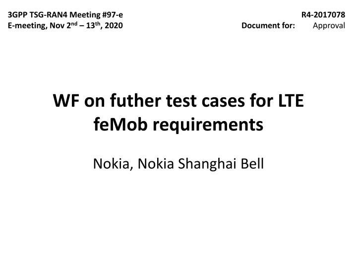 LTE feMob RAN4 Meeting Test Cases Approval Document