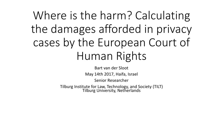 Privacy Cases and Damages: European Court of Human Rights Rulings