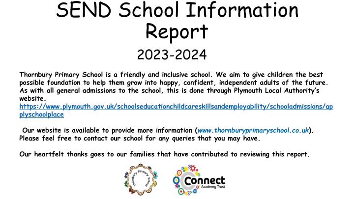 Thornbury Primary School Information Report 2023-2024