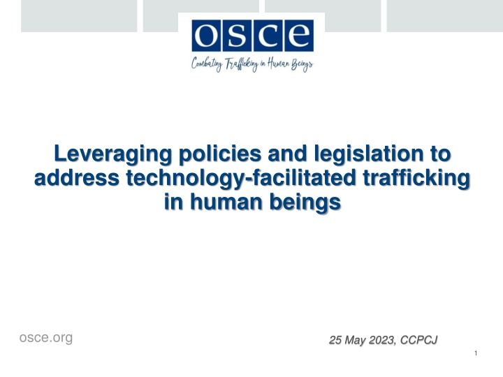 Addressing Technology-Facilitated Trafficking Through Policy and Legislation