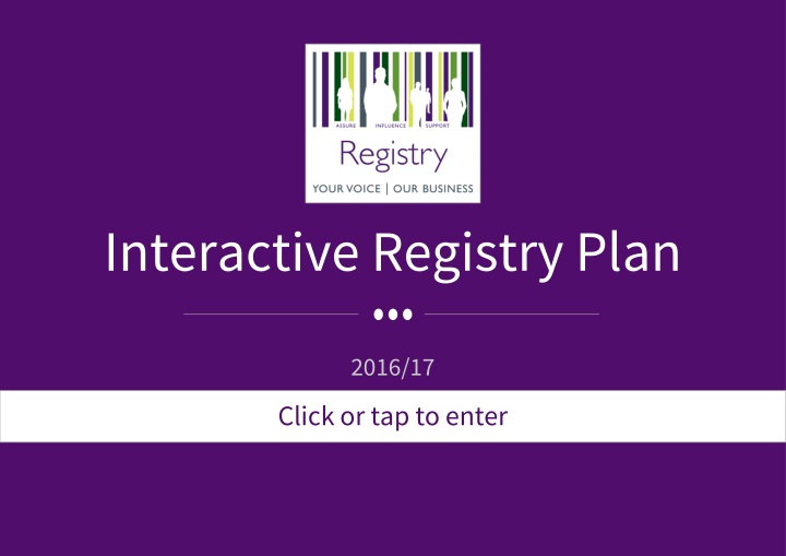 Interactive Registry Plan 2016/17 Overview