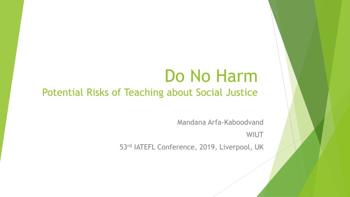 Mitigating Potential Risks in Teaching Social Justice Issues