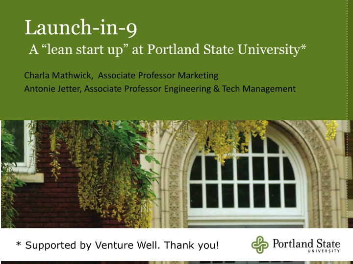 Launch-in-9 at Portland State University: Empowering Student Entrepreneurship