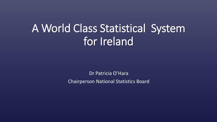 Enhancing Ireland's Statistical System for National Development