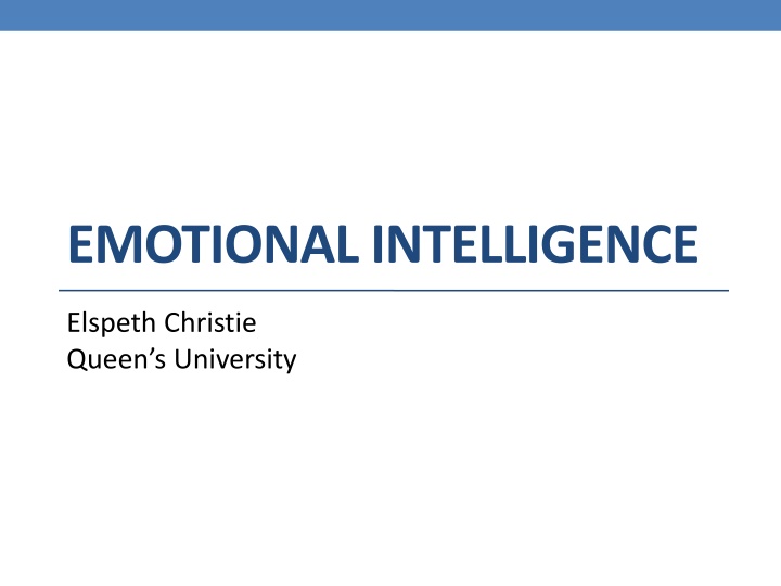 Emotional Intelligence and its Components