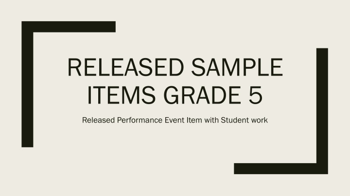 5th Grade Mathematics Performance Event Item Analysis