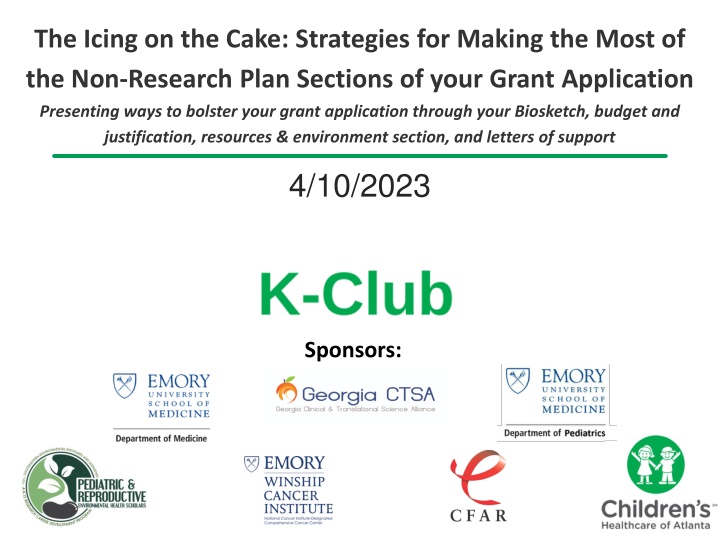 Strategies to Enhance Non-Research Sections in Grant Applications