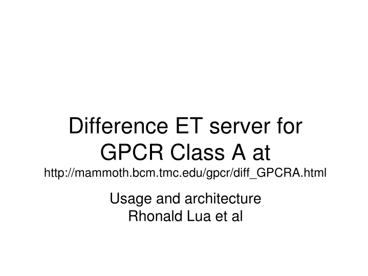 Difference ET Server for GPCR Class A