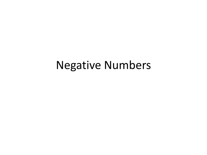 Negative Numbers and Additive Inverse