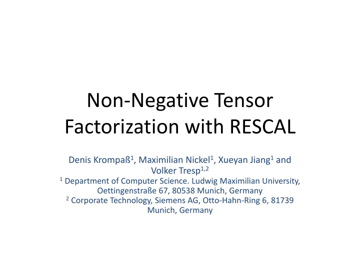 Non-Negative Tensor Factorization with RESCAL