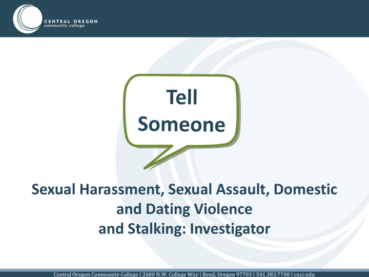 Sexual Harassment and Assault Policies at Central Oregon Community College