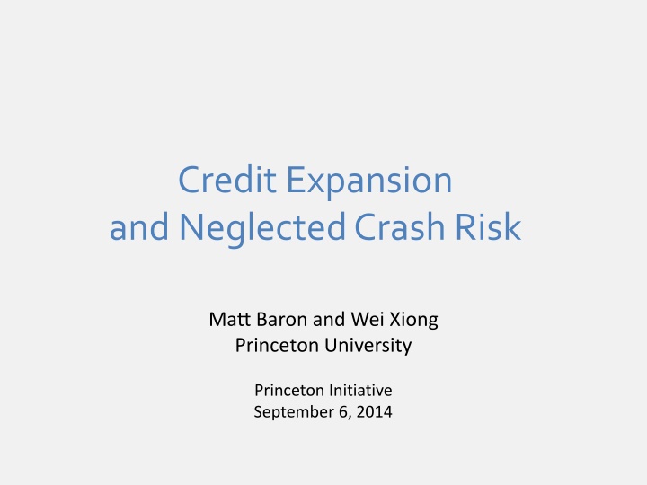 Credit Expansion and Crash Risk in Financial Markets