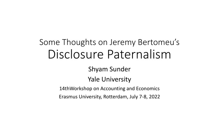 Paternalism in Corporate Financial Disclosure
