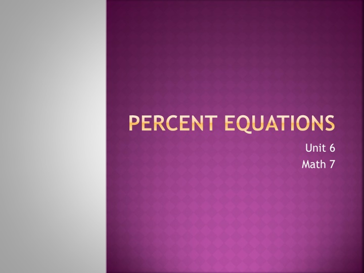 Percent Equations in Math