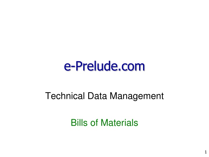 Bills of Materials in Technical Data Management