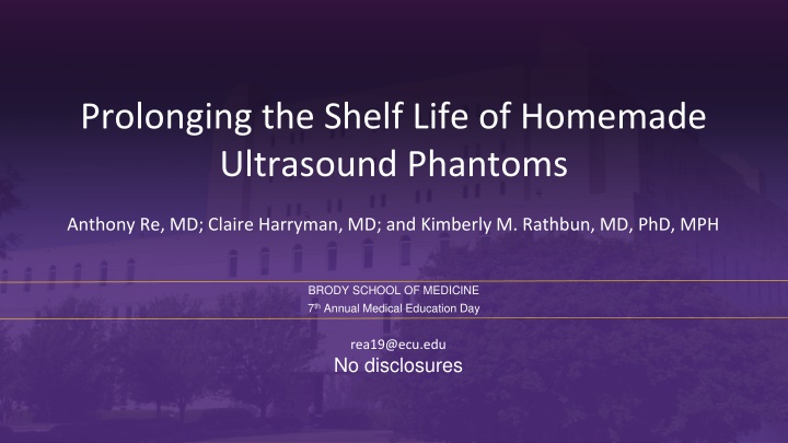 Prolonging Shelf Life of Homemade Ultrasound Phantoms