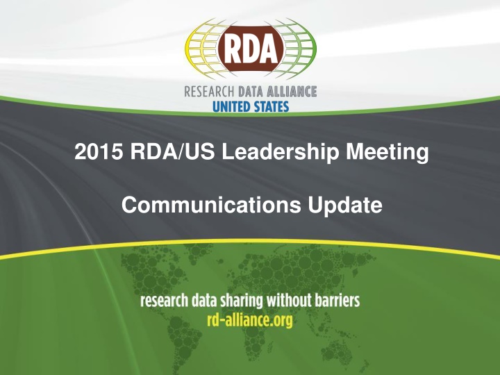 RDA/US Communication Update and Goals