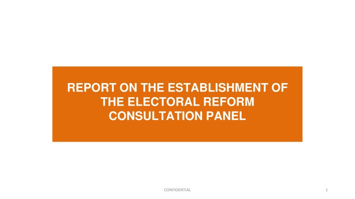 Establishment of Electoral Reform Consultation Panel Request