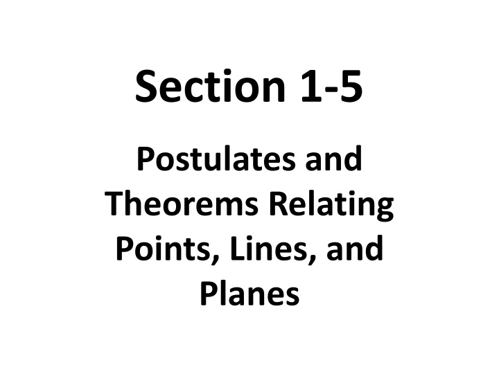 Geometric Postulates and Theorems Relating Points, Lines, and Planes