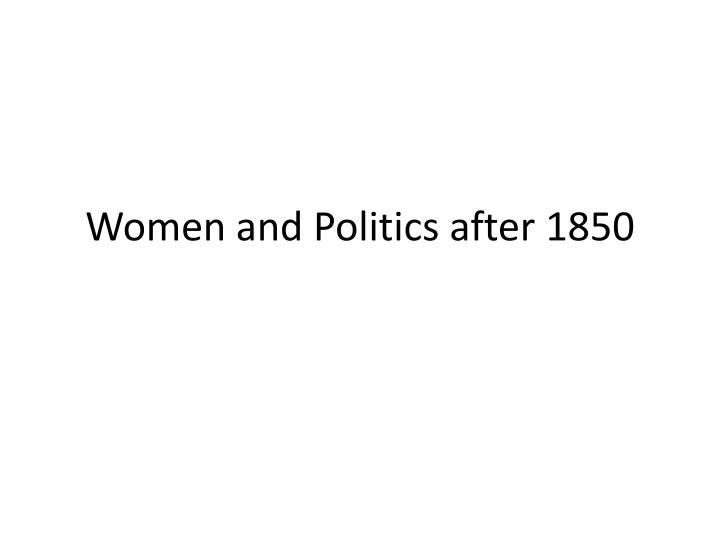 Women in Politics and Local Government Post-1850
