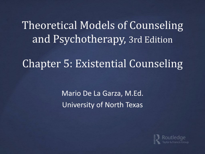 Existential Counseling: Philosophy and Practice