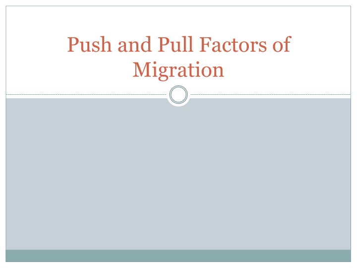 Push and Pull Factors of Migration