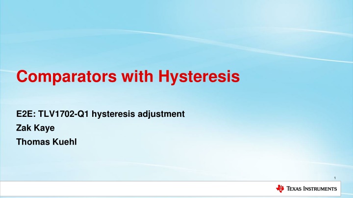 Implementing Hysteresis in Comparator Circuits