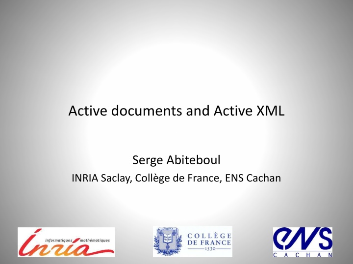 Active Documents and Active XML: Modeling Data-Intensive Distributed Systems