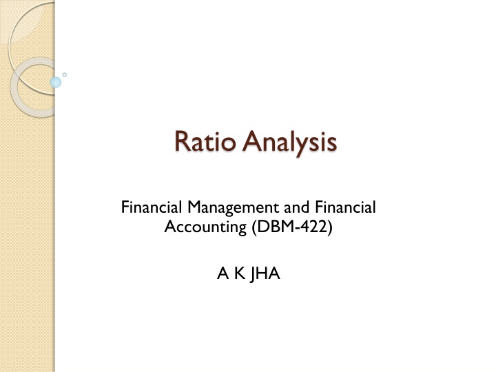 Financial Performance Through Ratio Analysis