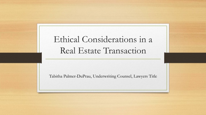 Ethical Considerations in Real Estate Transactions
