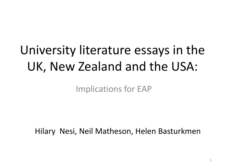 Comparative Analysis of University Literature Essays in Different English-Speaking Countries